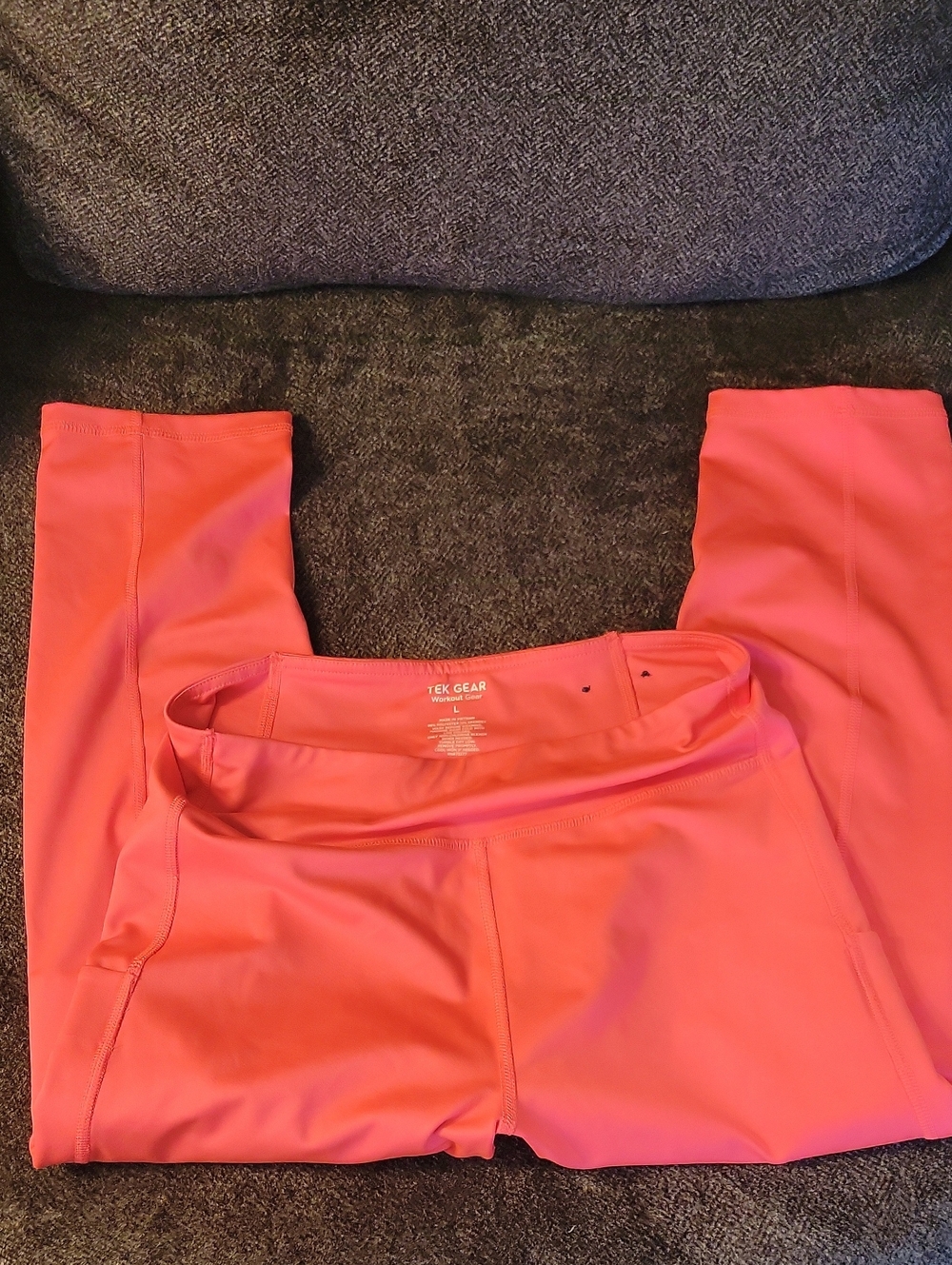 tek gear Coral-Orange High-Rise Active Leggings